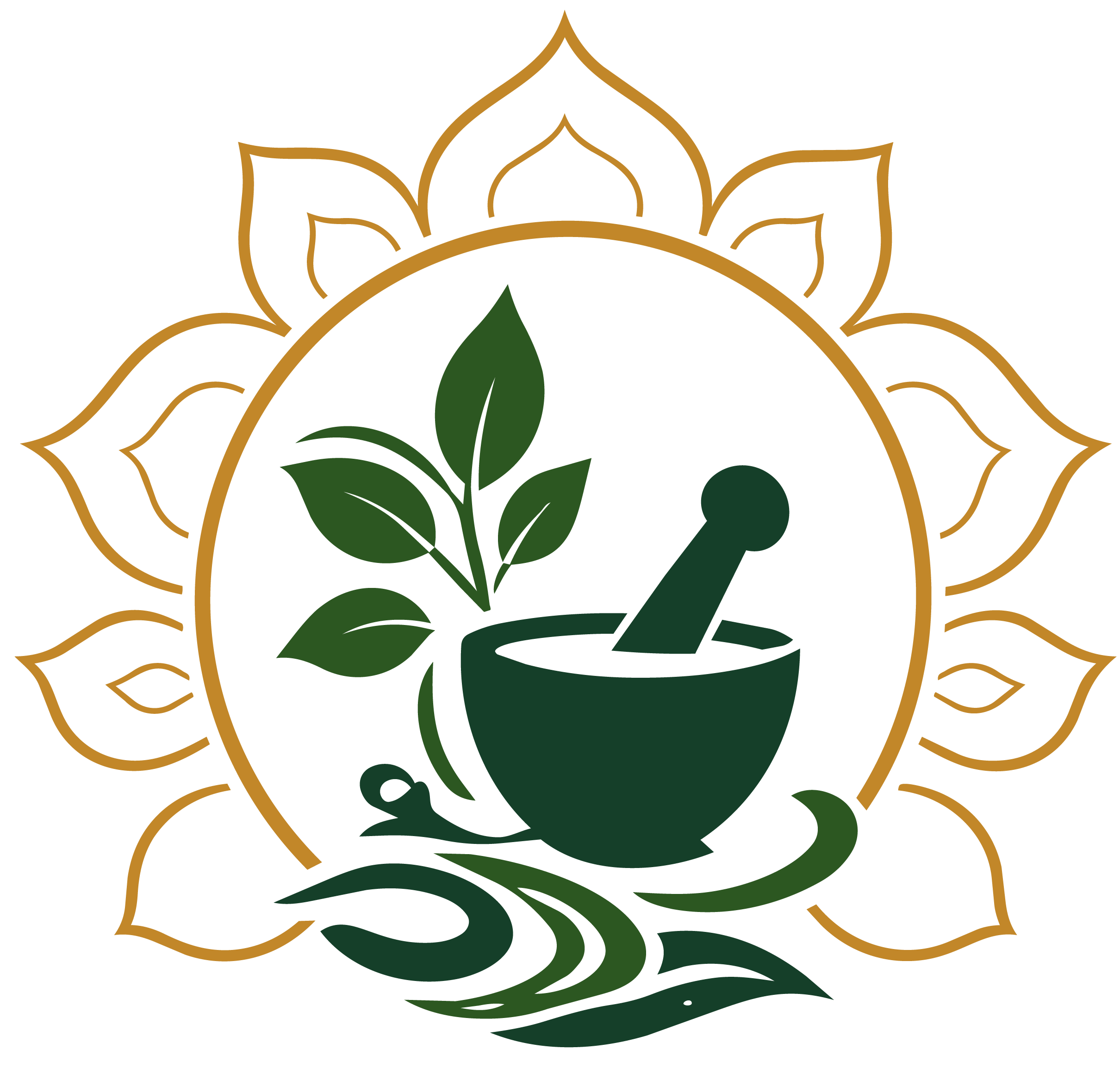 Viyan Ayurveda — classical Ayurveda logo with mortar, pestle, and lotus